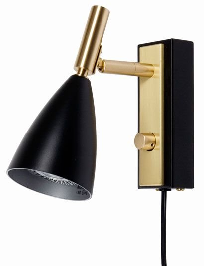 Belid V5159 Frank 2.0 vägglampa svart och mässing LED med dimmer