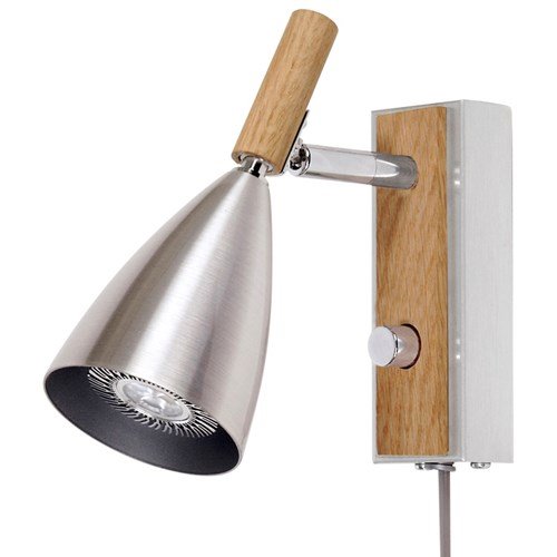 Belid V5159 Frank 2.0 vägglampa ek och aluminium LED med dimmer